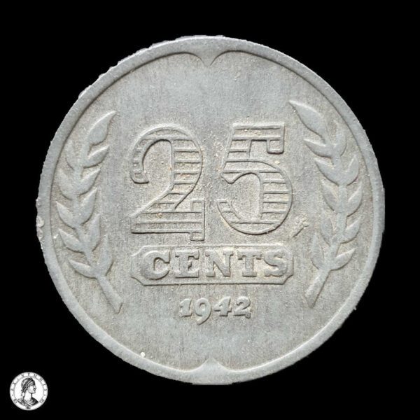 006140r Países Bajos: Ocupación Alemana 1942 25 Centavos