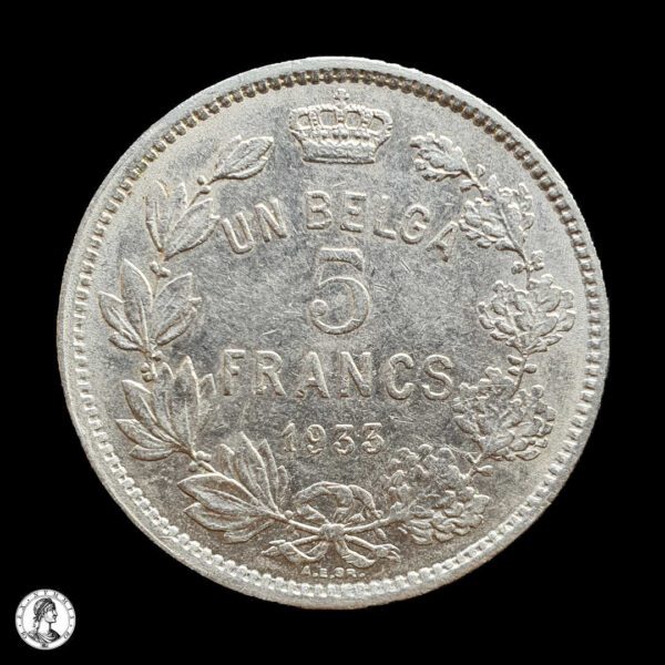 009153r Bélgica 1933 5 Francos