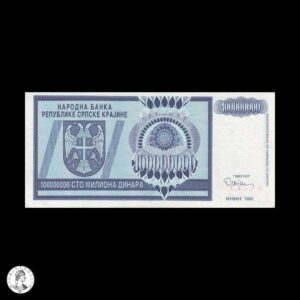 Serbia De Krajina 1993 100.000.000 Dinara