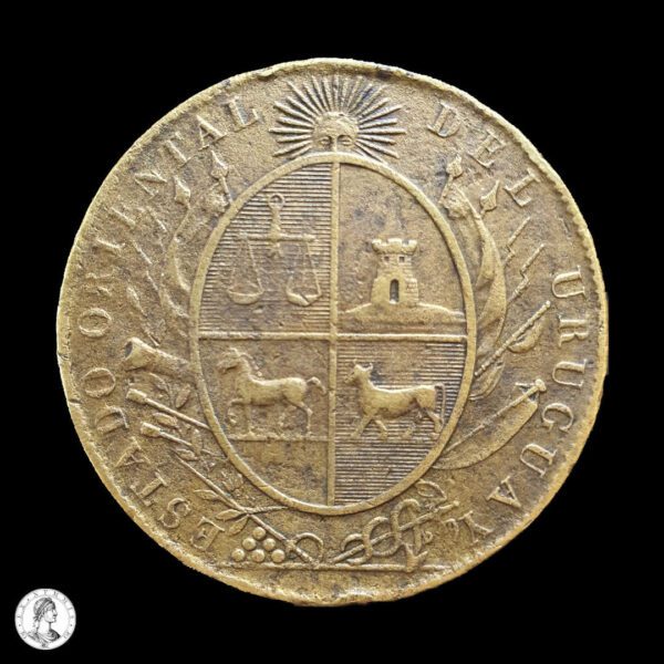 010855a Región Rioplatense Botón Gauchesco Tipo «Escudo Uruguayo» Ca. 1829/78