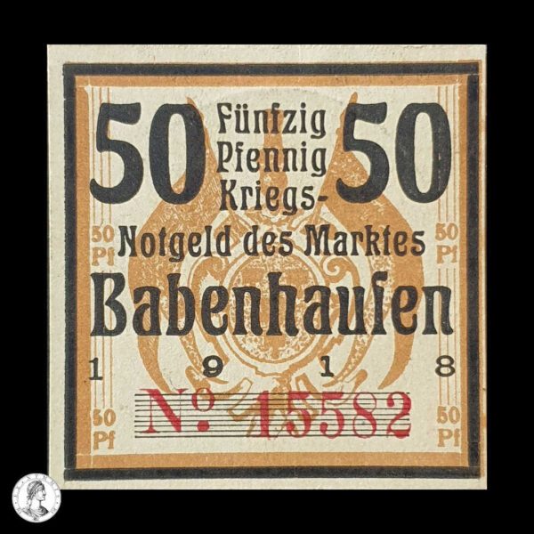 007326a Alemania (Mercado De Babenhausen In Schwaben) 1918 50 Peniques