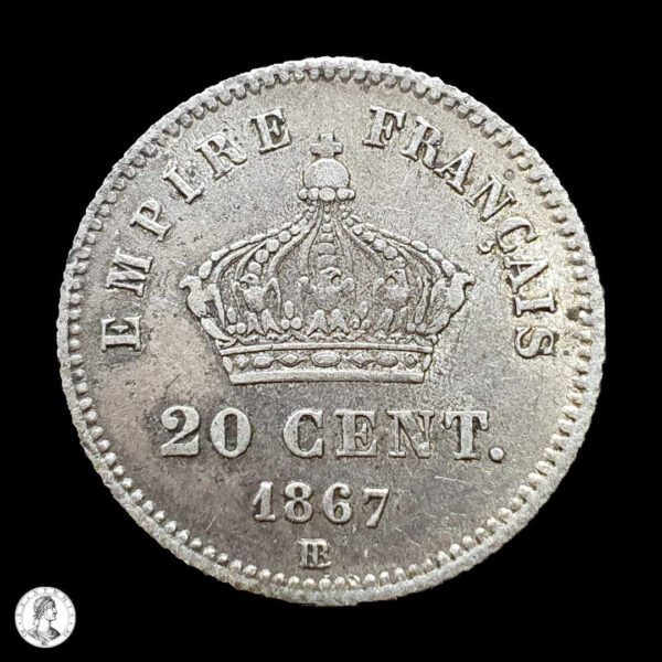 Francia 1867 BB 20 Céntimos