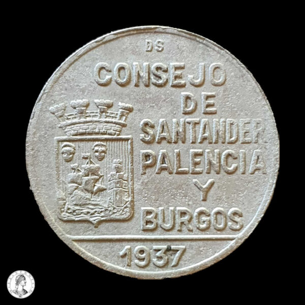 España (Santander, Palencia Y Burgos) 1937 1 Peseta