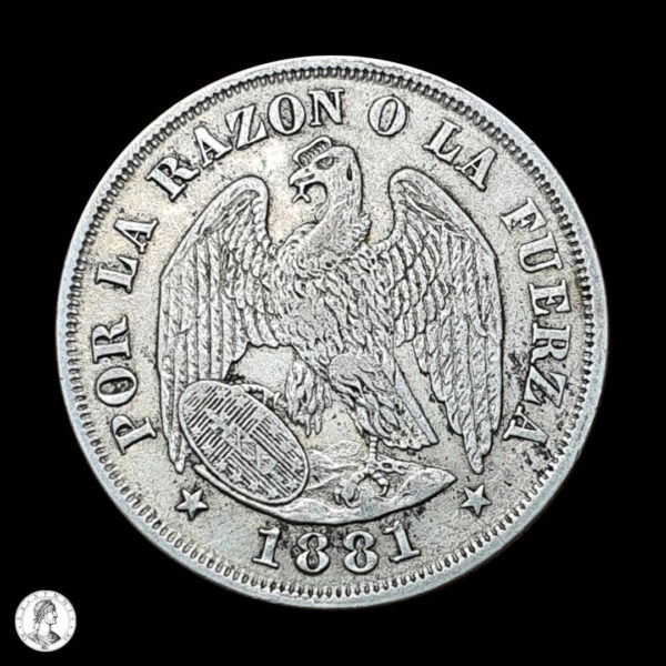 009182a Chile 1881 20 Centavos