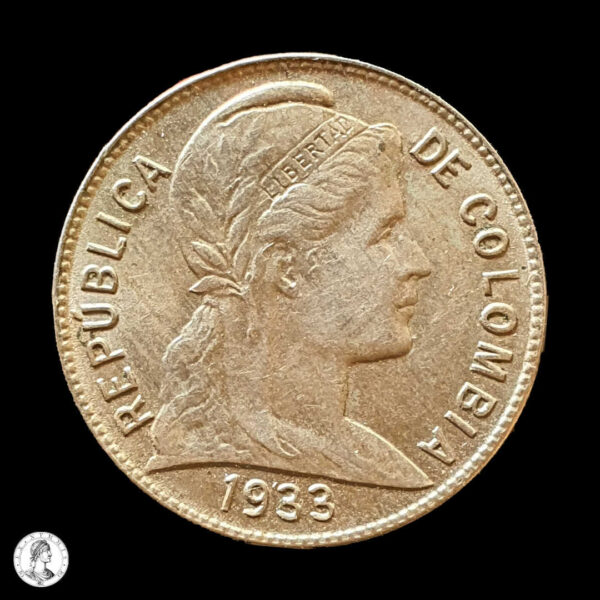 011590a Colombia 1933 2 Centavos