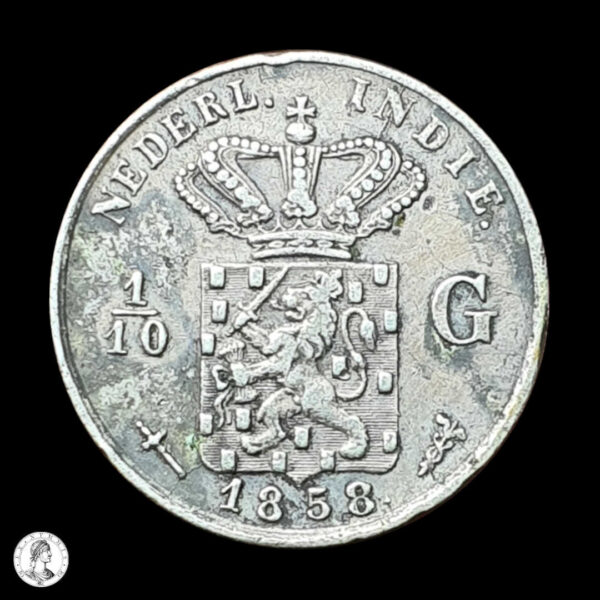 011613a Indias Orientales Neerlandesas 1858 1/10 Florines