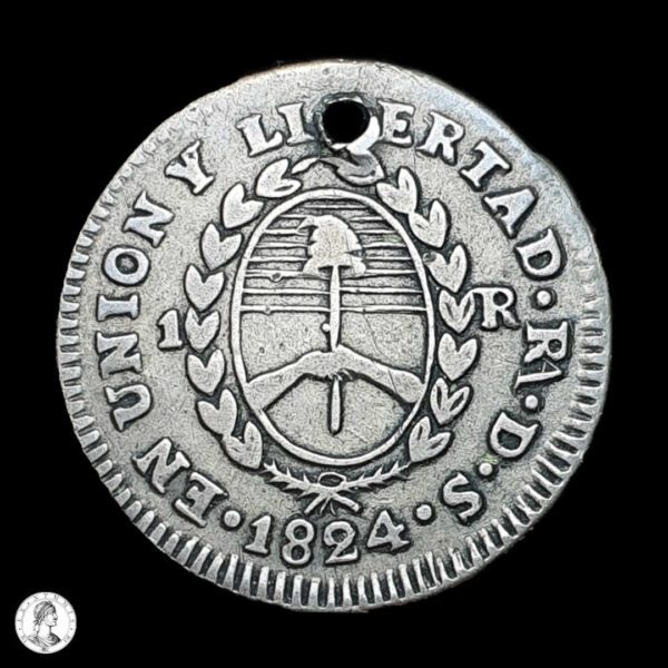 010684a Provincias Unidas Del Río De La Plata La Rioja 1824 DS 1 Real