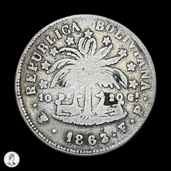 012378a Bolivia 1863/2 FP 2 Soles