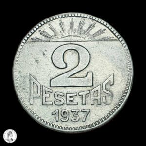 España Consejo De Asturias Y León 1937 2 Pesetas