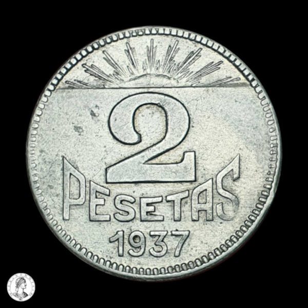 012394r España Consejo De Asturias Y León 1937 2 Pesetas