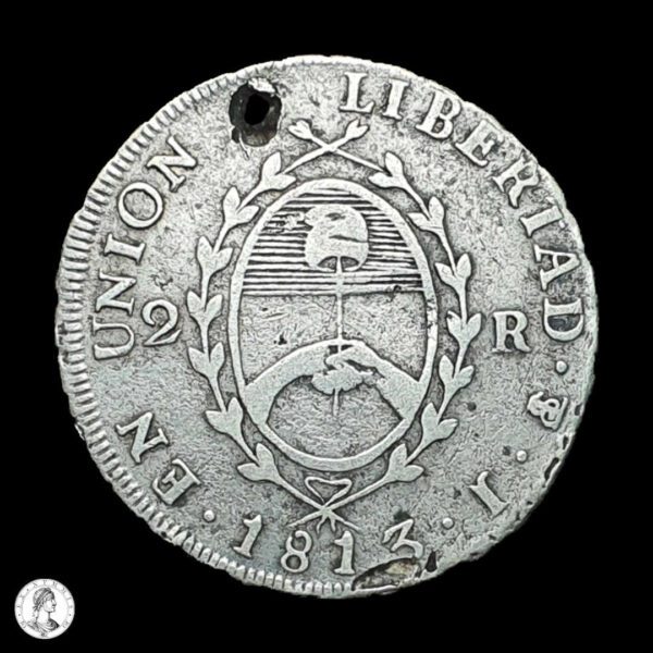 012151a Provincias Unidas Del Río De La Plata 1813 J 2 Reales