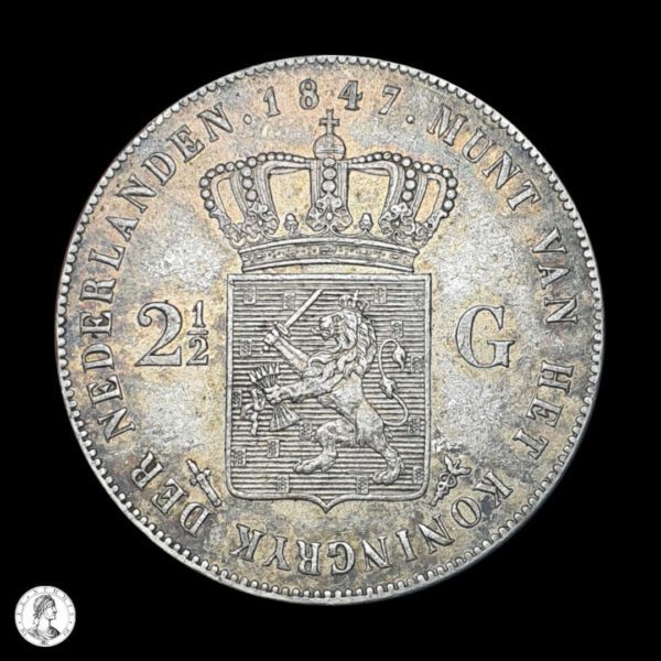 012476r Países Bajos 1847 2 1/2 Florines