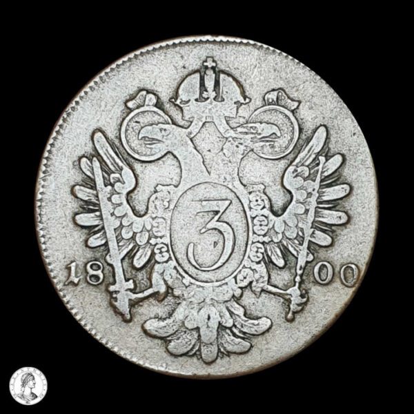 012423r Austria Francisco II (1792-1806) 1800 B 3 Kreuzer