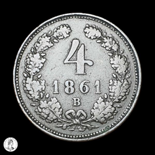 012425r Austria Francisco José I (1848-1916) 1861 B 4 Kreuzer
