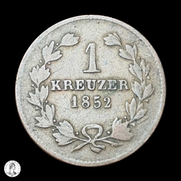 012437r Baden Leopoldo I (1830-1852) 1852 1 Kreuzer