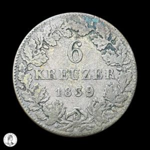 Nassau Guillermo (1816-1839) 1839 6 Kreuzer