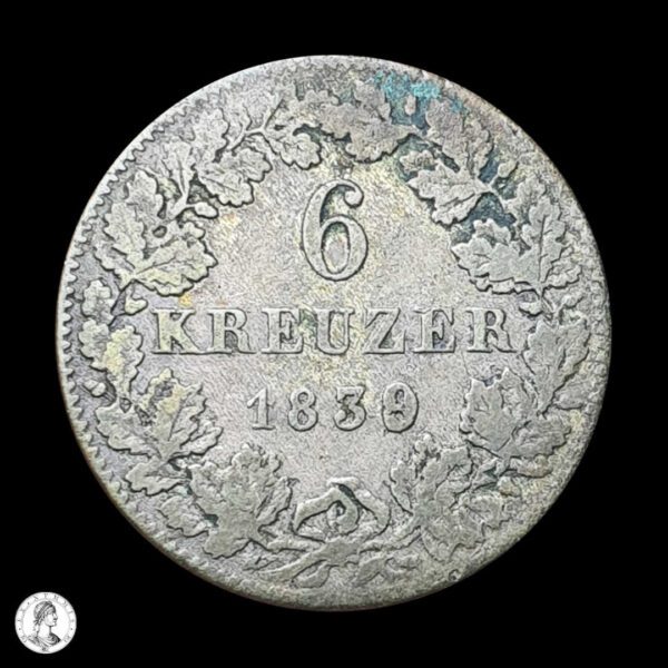 012442r Nassau Guillermo (1816-1839) 1839 6 Kreuzer