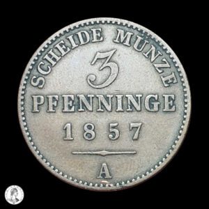 Prusia Federico Guillermo IV (1840-1861) 1857 A 3 Pfennig