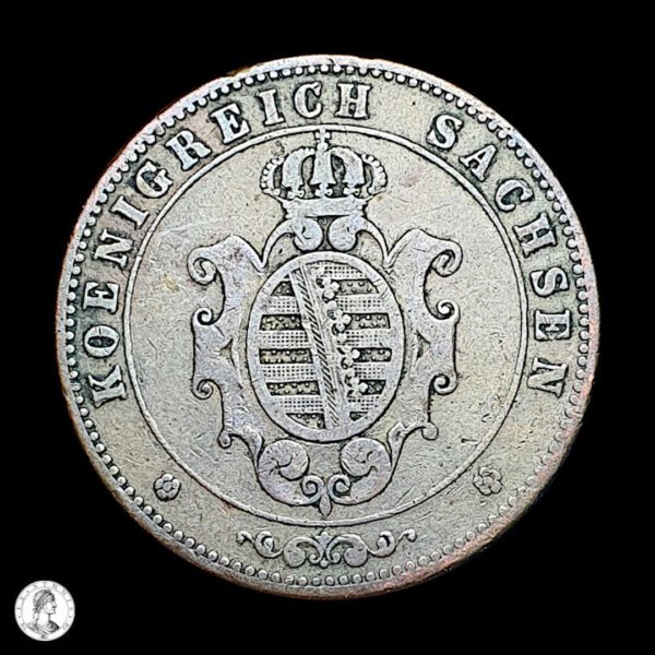 012444a Sajonia Juan I (1854-1873) 1862 B 5 Peniques