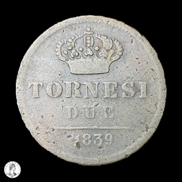 012550r Dos Sicilias Fernando II (1830-1859) 1839 2 Tornesi