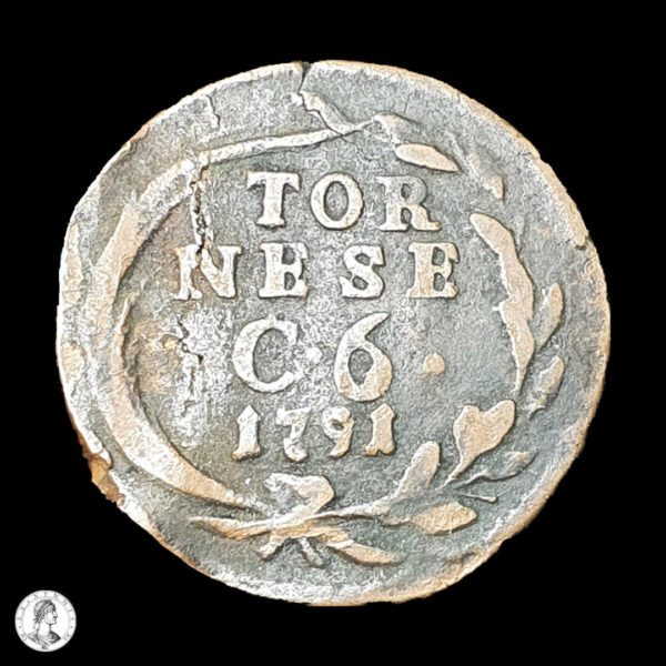 Nápoles Fernando IV (1759-1816) 1791 6 Tornese