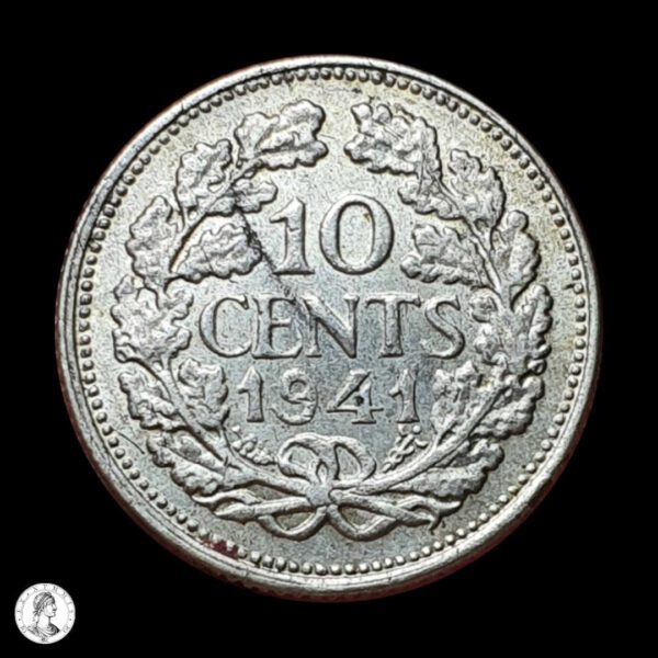 002449r Países Bajos Guillermina (1890-1948) 1941 10 Centavos
