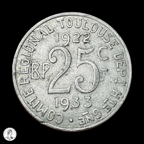 Francia (Toulouse) 1922/1933 25 Centimes