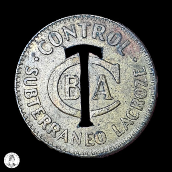 Argentina Ficha De Subterráneo Lacroze s/f (1930-1939)