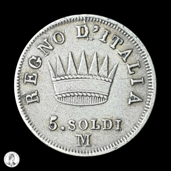 Reino Napoleónico De Italia Napoleón I (1805-1814) 1813 M 5 Soldi
