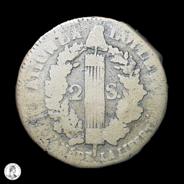 Francia Luis XVI (1791-1792) 1793 R 2 Soles