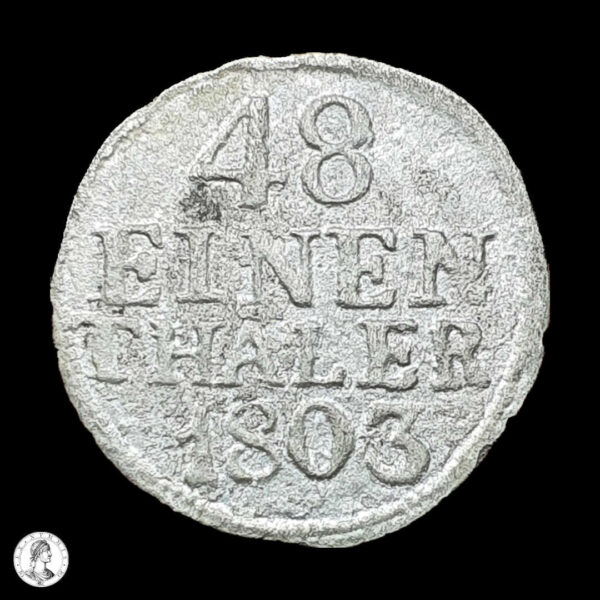 013009r Sajonia Albertina Federico Augusto I (1763 -1806) 1803 1/48 Thaler