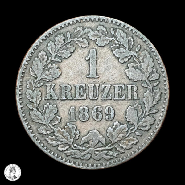 Baden Federico I (1856-1907) 1869 1 Kreuzer