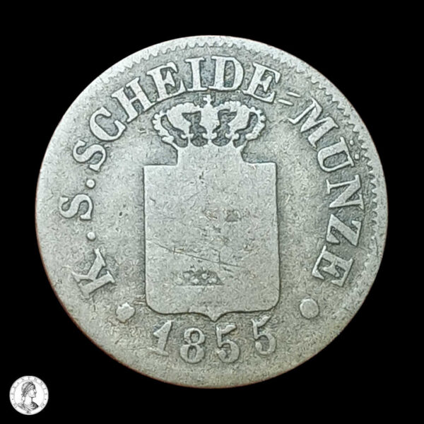 Sajonia Juan I (1854-1873) 1855 1/2 Neugroschen/ 5 Peniques