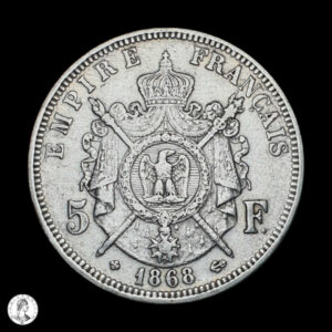 Francia Napoleón III (1852-1870) 1868 BB 5 Francos