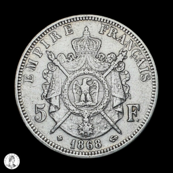 Francia Napoleón III (1852-1870) 1868 BB 5 Francos