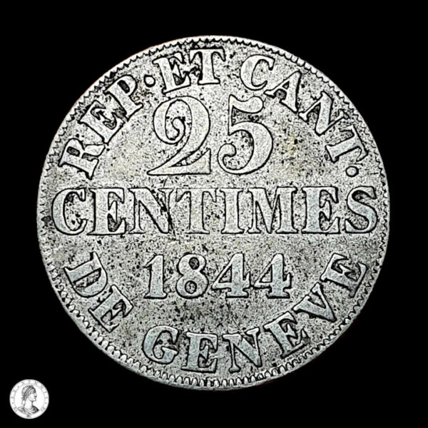 Ginebra 1844 25 Céntimos